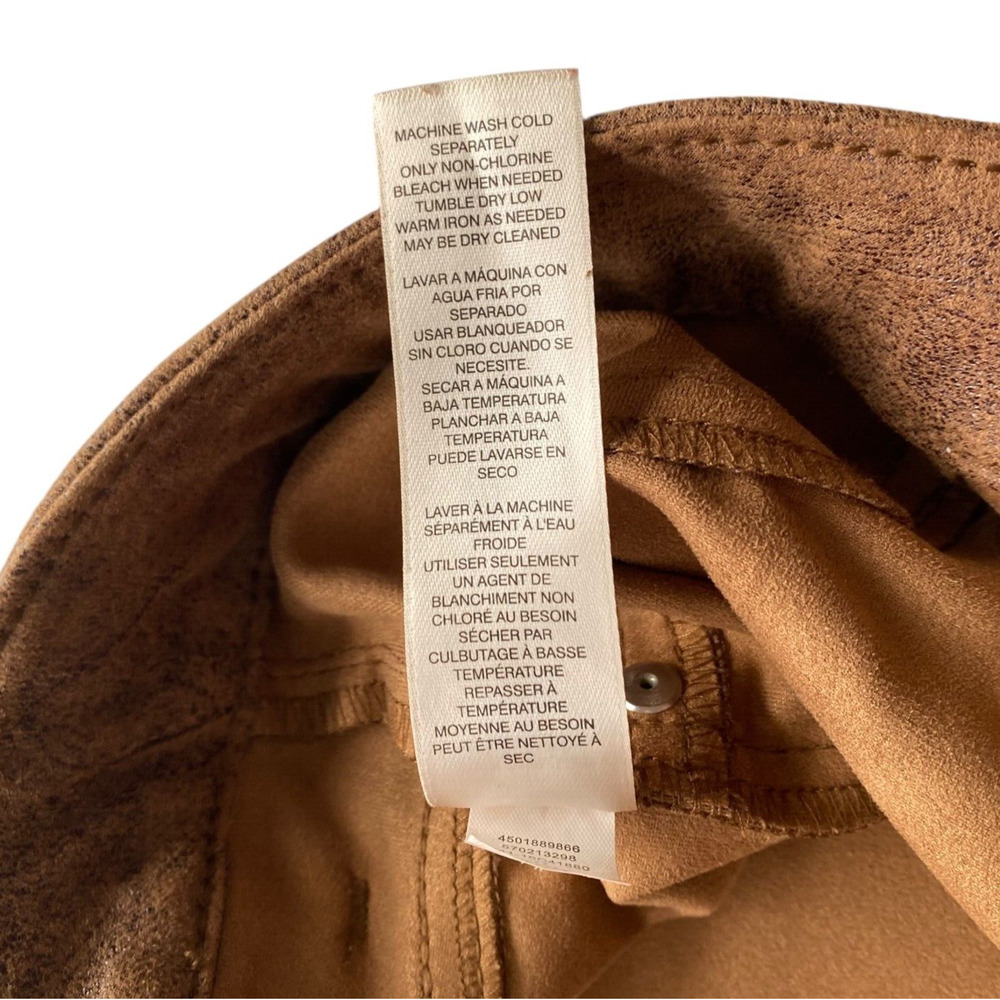 Chico's Pants Womens 3r (16) Brown Faux Suede Worn Luggage Ultimate Fit Pull-on - Picture 7 of 11